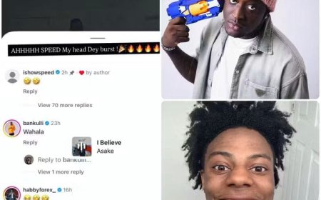 Ishowspeed commented on Carter Efe's Instagram post!!  Omo Machala don go internationa