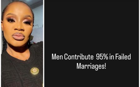 Nollywood actress uche ogbodo said that men are the ones who contributed 95% to all the failed marriages and women just 5%.