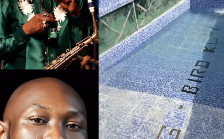 Seun Kuti is stepping into 2026 in grand style after unveiling a newly constructed mansion located in the heart of Lagos. The property features a custom-designed swimming pool boldly inscribed with his nickname, “Big Bird Kuti.