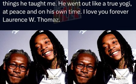 American Rapper Wiz Khalifa mourns as his dad Laurence. W. Thomas passes away