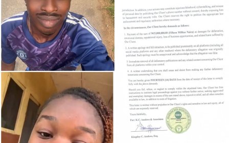 David the student of OAU(Obafemi Awolowo University) who was wrongly accused of Rape Demands Retraction, Apology and N15 Million in Damages from Adeife who accused him wrongly.