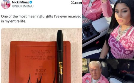 “One of the most meaningful gifts I’ve ever received in my life” — Nicki Minaj writes as Donald Trump gifts her a signed Bible