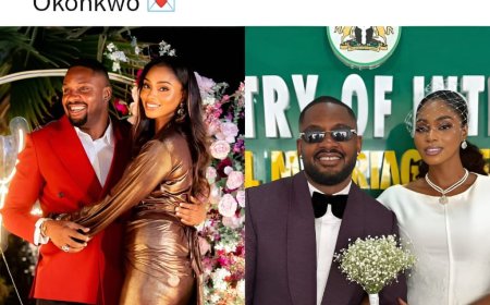 Big congratulations to BBNaija star, Cross, as he officially ties the knot with his wife