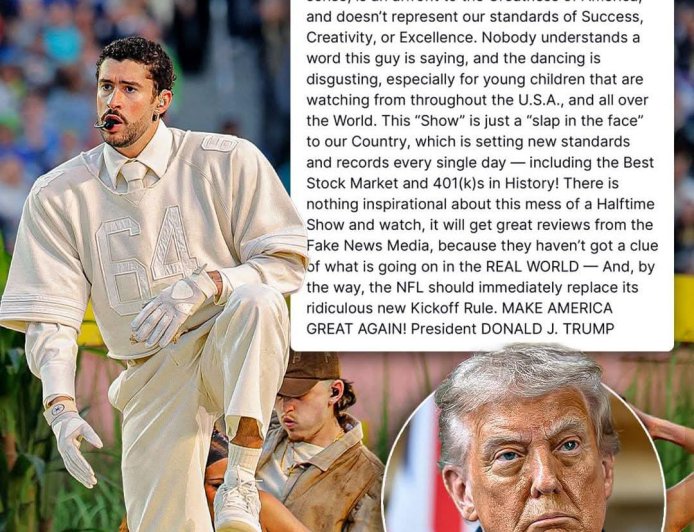 Donald Trump reacts to Bad Bunny's halftime show