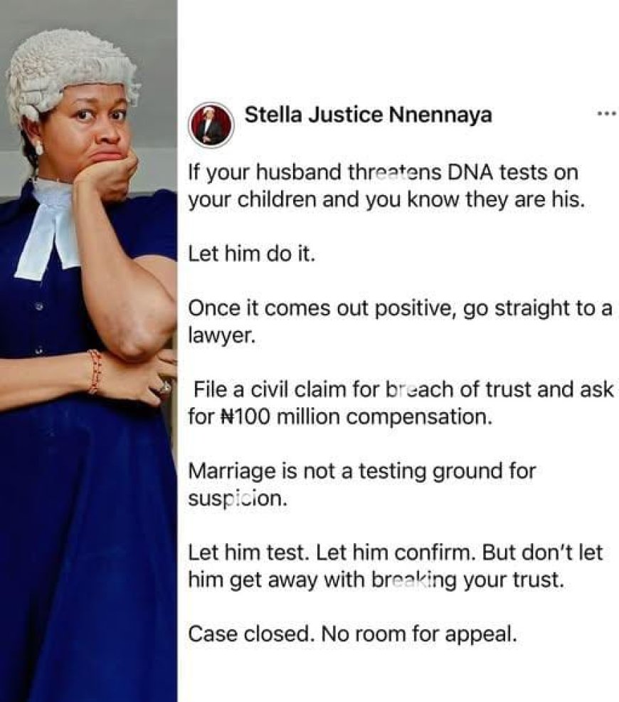 "If your husband threatens DNA ..once it comes out positive ..file a civil claim..."