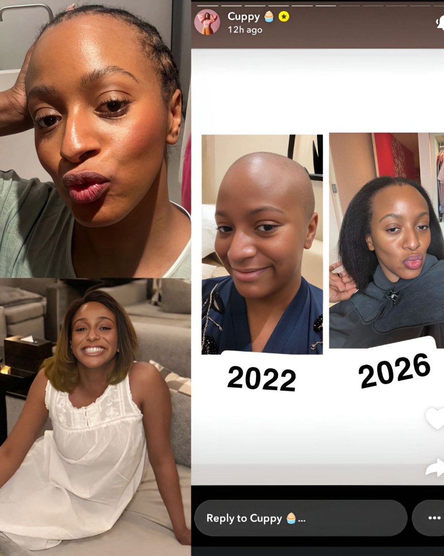 DJ Cuppy recently shared an update on her hair growth journey, proudly showing off the results to fans