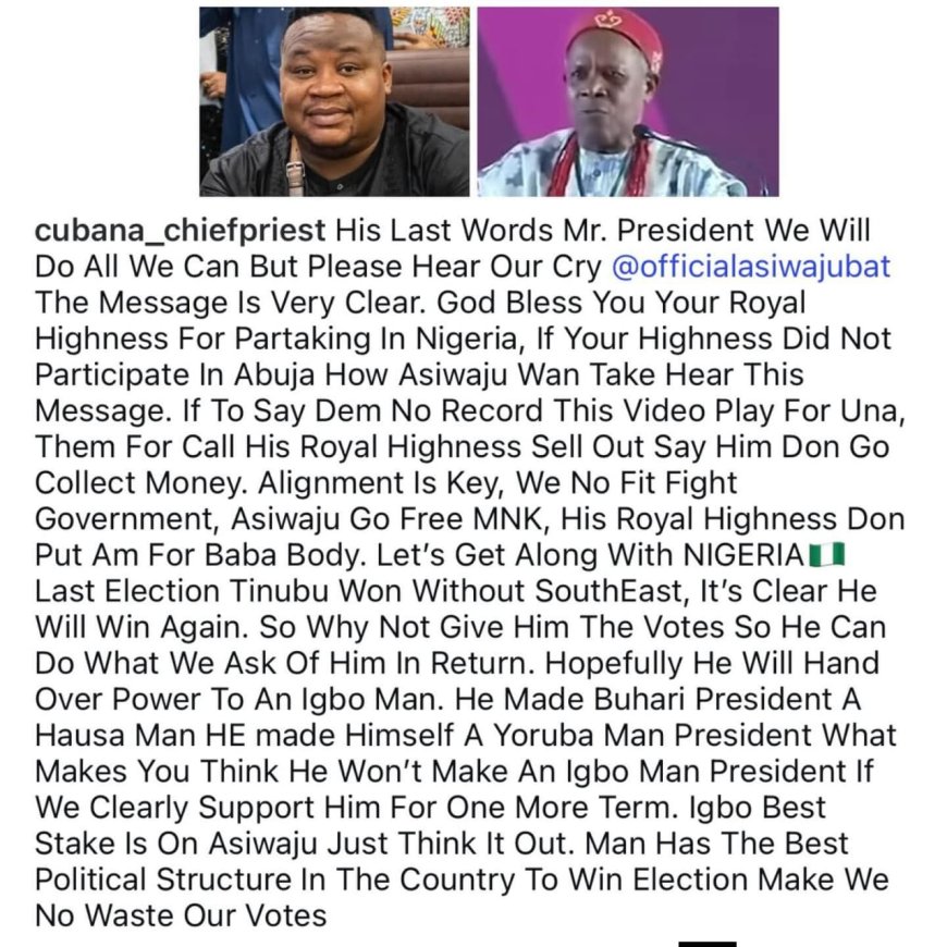 Tinubu won without SouthEast, It’s clear he wil win again. Why not give him the votes so he can doi what we ask of him in return