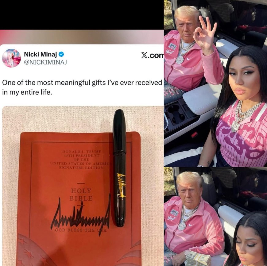 “One of the most meaningful gifts I’ve ever received in my life” — Nicki Minaj writes as Donald Trump gifts her a signed Bible