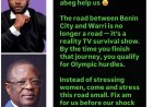 comedian I Go Save calls on Minister of Works to fix deplorable Benin-Warri road