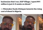 “I Spent ₦11 Million on Diesel in Just 4–5 Weeks” — Kunle Afolayan Laments Rising Energy Costs