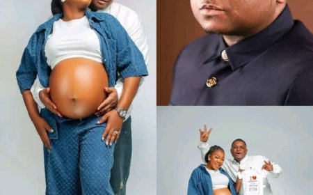 Nollywood actor Dakor Enoch ( waterbomshell) and his wife finally revealed their baby is on the way after many years of waiting