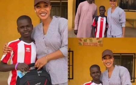TONTO W. C. DIKEH gave this little boy a scholarship to the university level and also gave his dad a million naira to start up a business