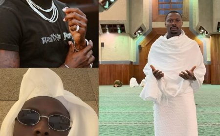 Asake spotted in Mecca taking a quiet spiritual moment away from the spotlight