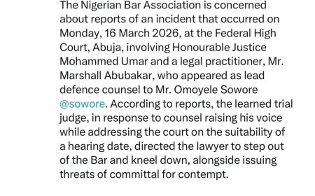 The NBA in a statement released, said no judge has the power to ask a lawyer to kneel down in court