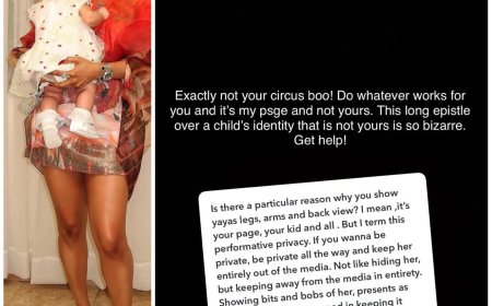 Toke Makinwa replies Netizen who accused her of displaying ‘’performative privacy