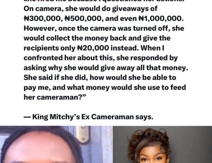 Ex-Cameraman Accuses King Mitchy of Allegedly Faking Giveaways