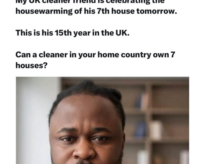 My Cleaner Friend in the UK Owns 7 Houses” — Man Sparks Debate on Opportunities Abroad