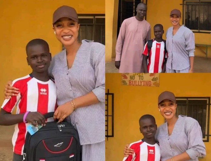 TONTO W. C. DIKEH gave this little boy a scholarship to the university level and also gave his dad a million naira to start up a business