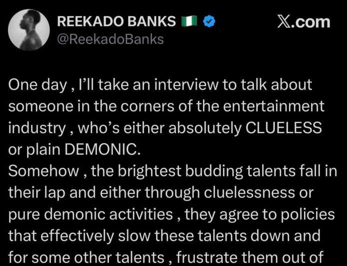 Reekado Banks shared this on X awhile back... Maybe Crayon might be onto something