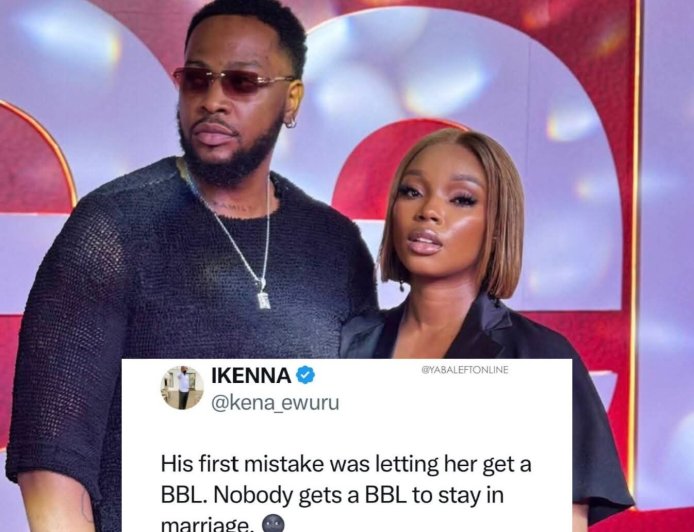 Trending tweet saying " nobody gets a BBL to stay in marriage..."   Shots fired at Teddy A and Bambam marriage issues... ‎ ‎What are your thoughts