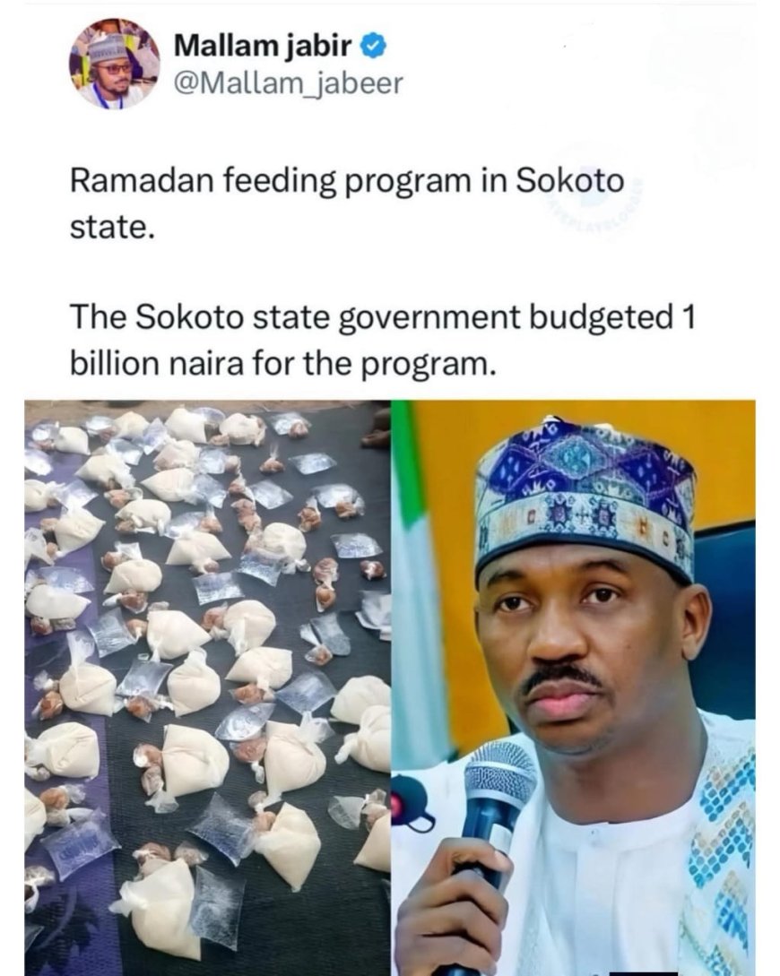 Sokoto State Allocates ₦1 Billion for 2026 Ramadan Feeding Program