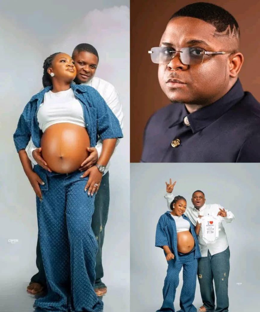 Nollywood actor Dakor Enoch ( waterbomshell) and his wife finally revealed their baby is on the way after many years of waiting