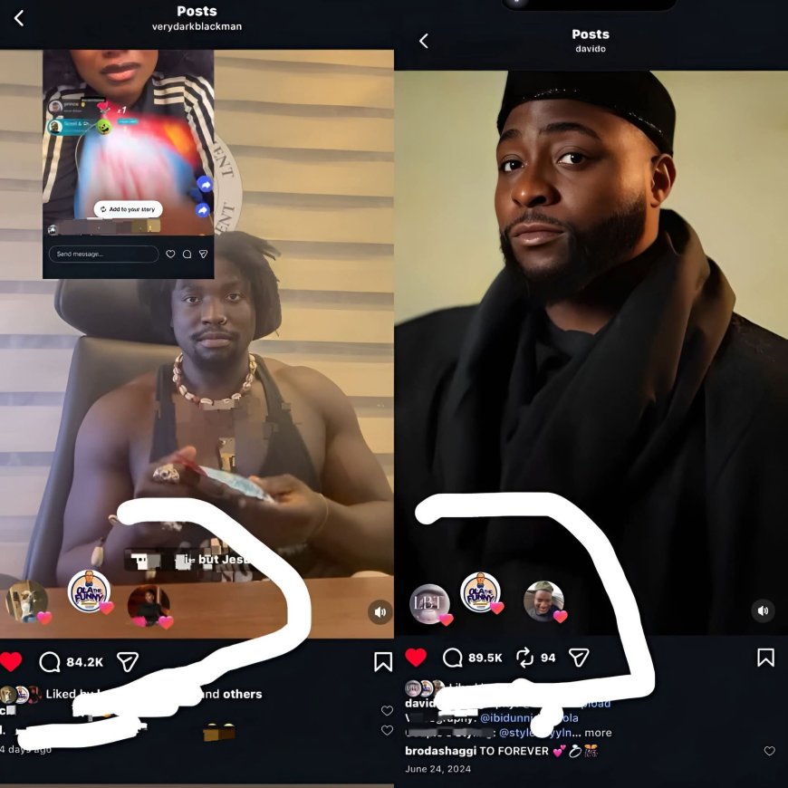 Davido fans dig up evidence as VeryDarkMan claim to have more engagement than Davido, Wizkid and burnaboy.