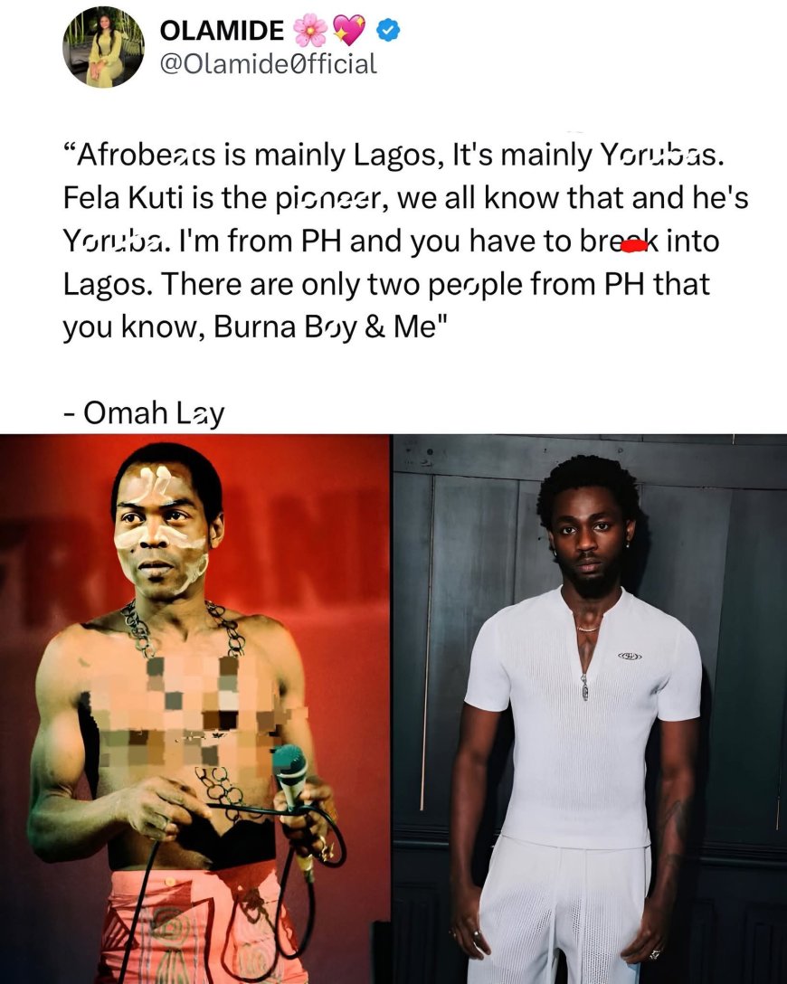 Afrobeats is mainly Lagos, It’s mainly Yoruba. Fela Kuti is the pi0neer, we all know that and he’s Yoruba