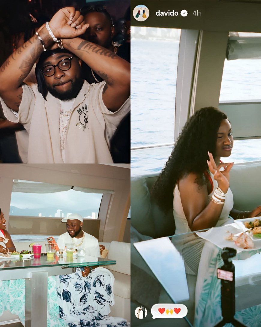 Yacht life with Davido and wifey Chioma. Soft life, ocean breeze and billi0naire vibes
