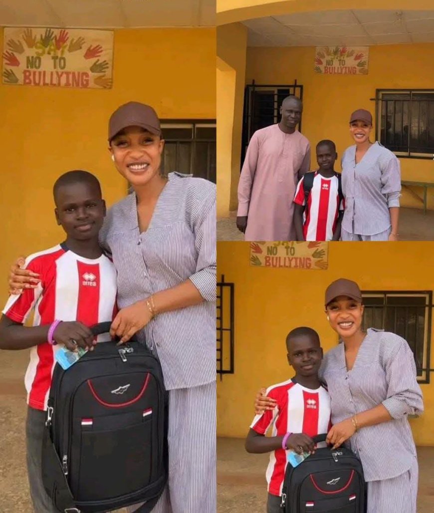 TONTO W. C. DIKEH gave this little boy a scholarship to the university level and also gave his dad a million naira to start up a business