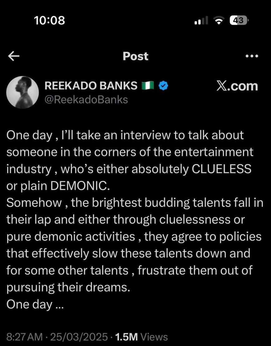 Reekado Banks shared this on X awhile back... Maybe Crayon might be onto something