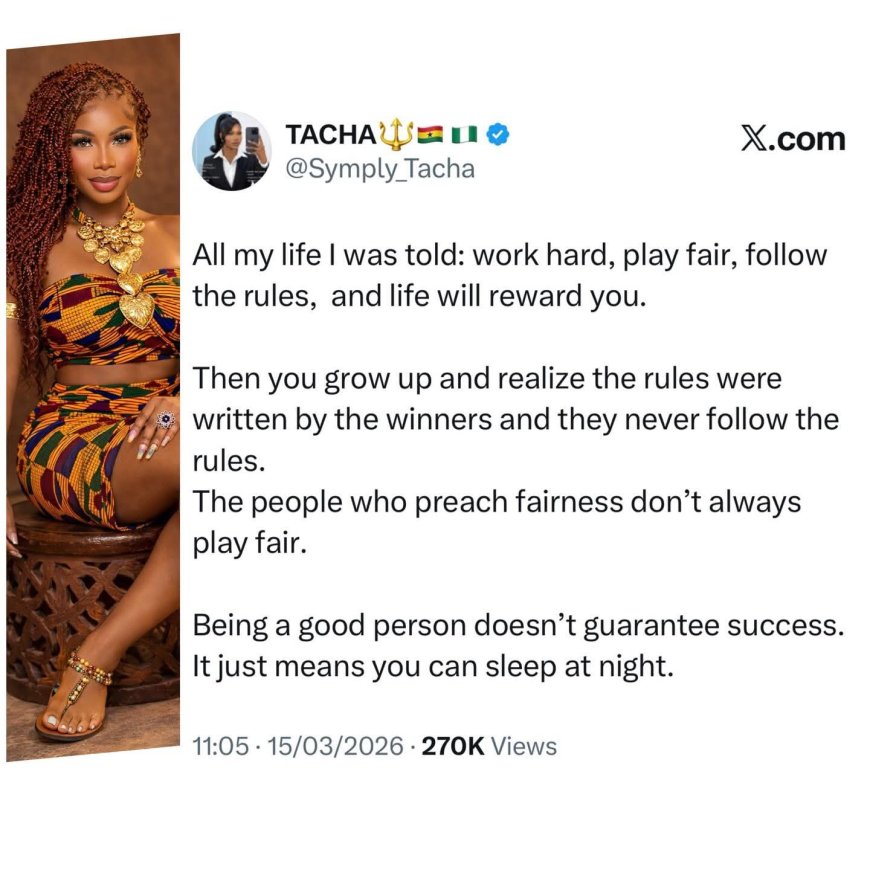Being a good person doesn’t guarantee success... - Ex BBNaija housemate Tacha
