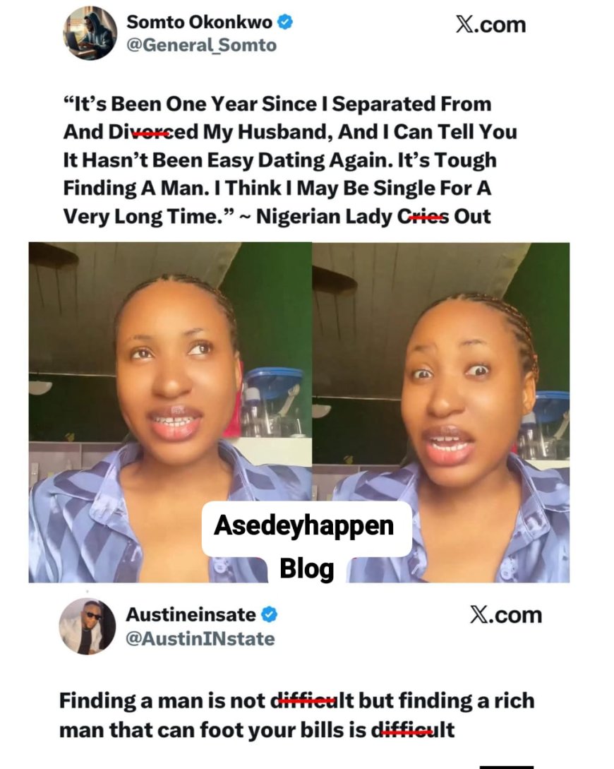 “Finding a Man Is Hard After Div0rce” — Lady Opens Up, Man Responds  A Nigerian woman has opened up about the strvggles of dating again after separating and div0rcing her husband a year ago.