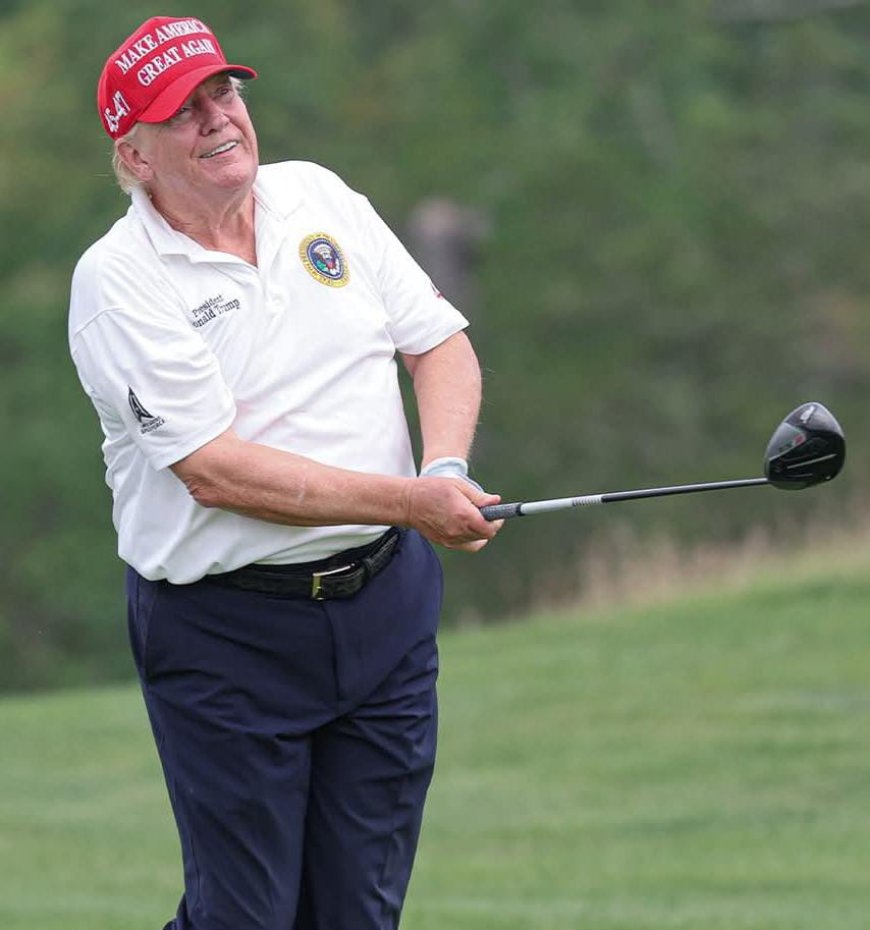 Donald Trump has been spotted playing golf amidst the ongoing Middle East conflict