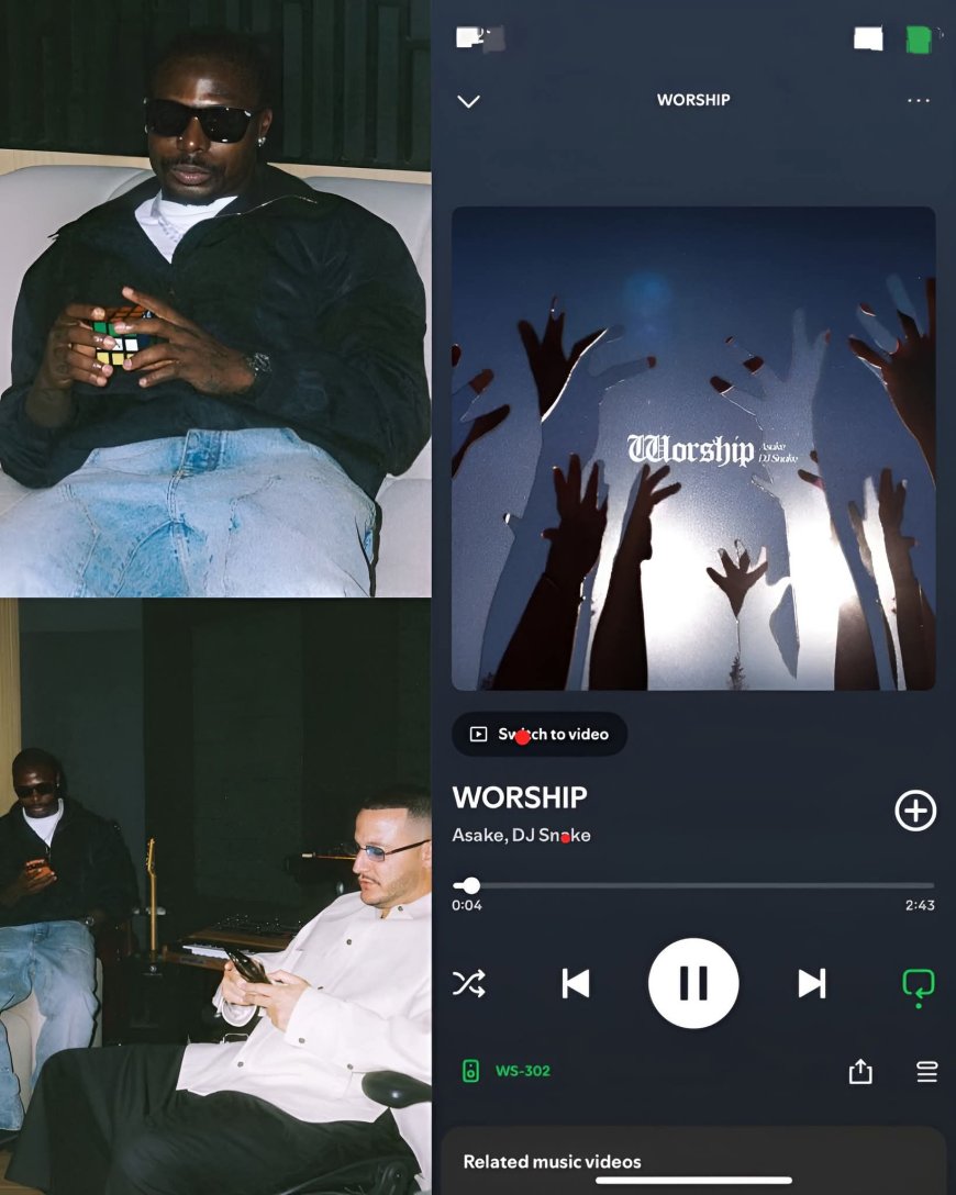 ASAKE × DJ SNAKE — “WORSHIP” OUT NOW.????????  A powerful global collaboration with strong vibes, clean producti0n and undeniable energy.