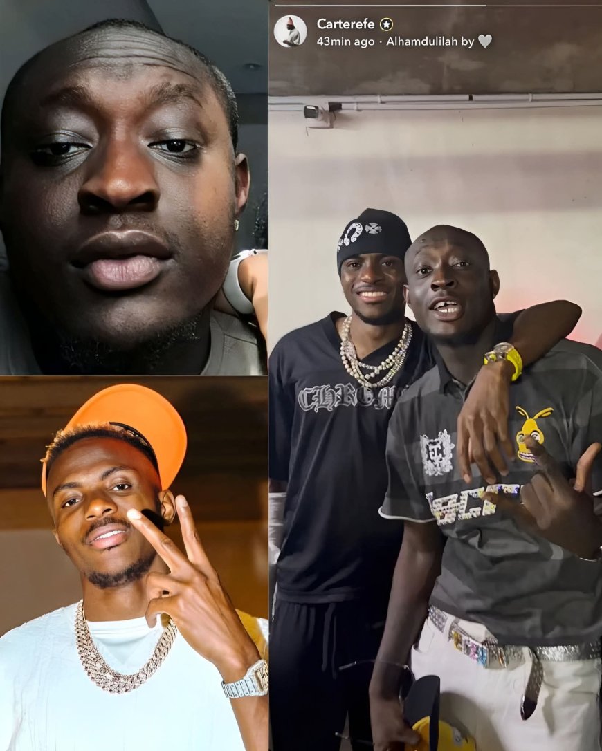 CarterEfe linked up with Victor Osimhen on his live stream and the moment had fans buzzing.  During their meet upp, Osimhen promised to join Carterefe livestream soon