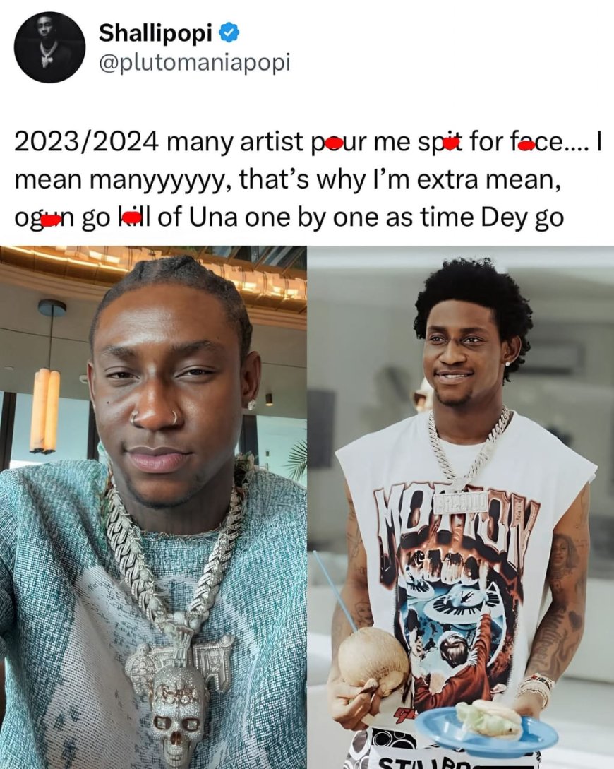 Shallipopi talks about how some artists poured spit on his face in 2023/2024.????????????