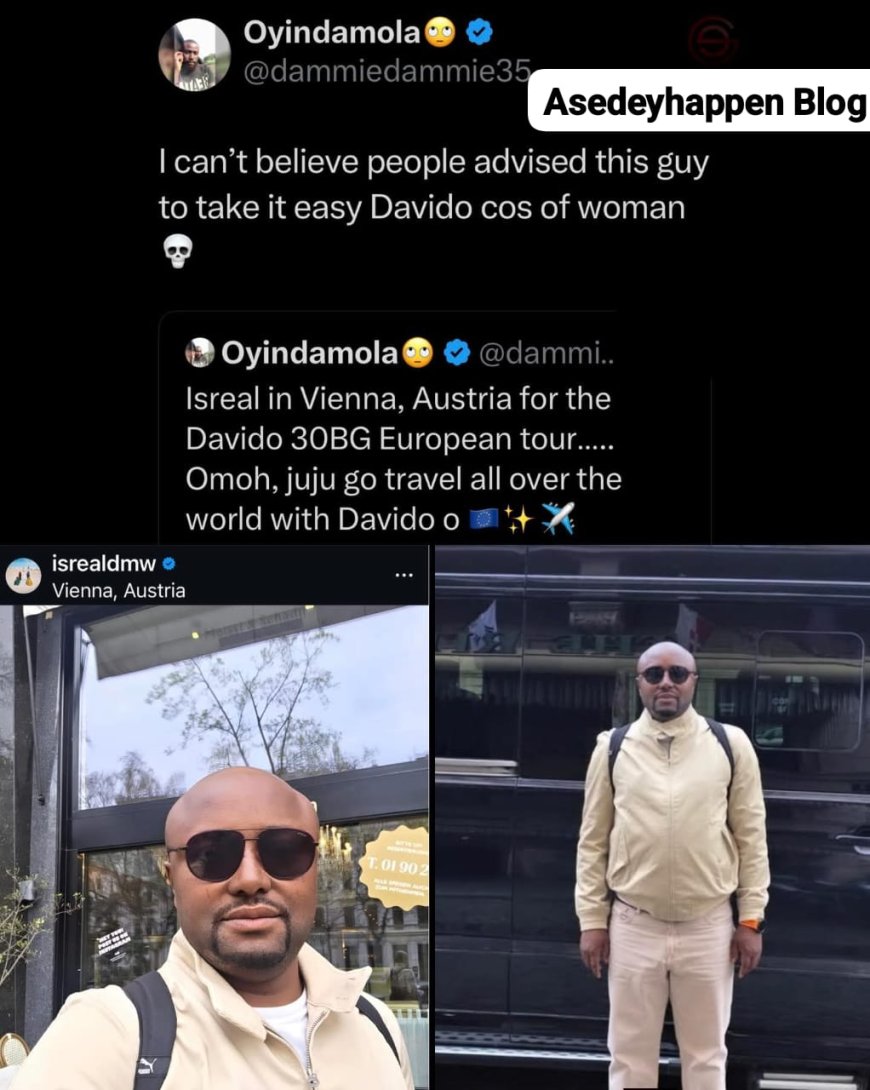 “I can’t believe people advised this guy to take it easy with Davido because of woman’ - X User shares his take on Israel DMW’s Globe trotting with OBO
