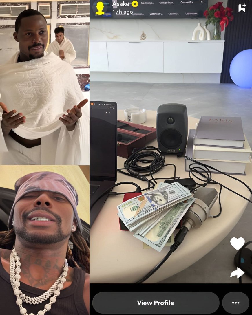 Mr M0ney was seen flaunting  his large amount of cash 0n Snapchat as he lift Nigeria to return to the United States