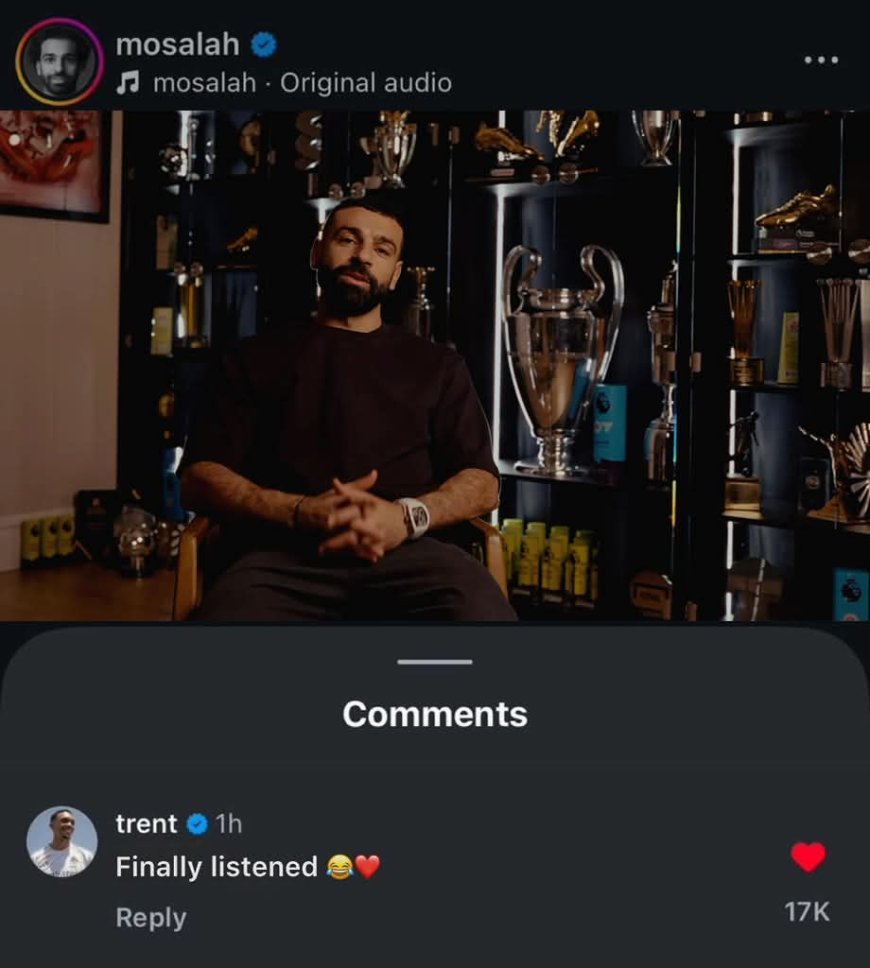 Trent Alexander-Arnold replies to Mo Salah’s Liverpool farewell post on Instagram