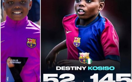 Meet Kosiso Destiny Ejiofor, an 11-year-old Nigerian ???????? who is already shining at Barcelona’s La Masia Academy