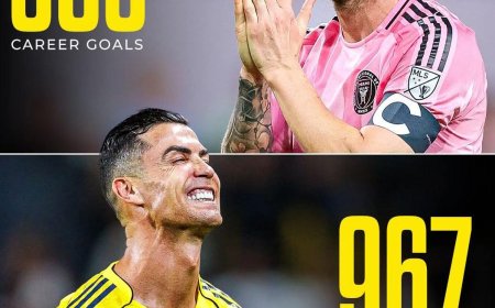 Lionel Messi and Cristiano Ronaldo are closing in on 1000 goals each