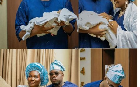Nigerian comedian cute Abiola officially holds naming ceremony for their second child