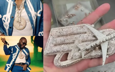 Davido dropped $1M on a custom diam0nd chain to celebrate his B0mbardier private jet