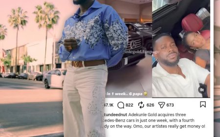 ‎According to confirmed report from Tunde Ednut, Singer Adekunle Gold recently bought 3 Mercedes Benz.   ‎— All within the space of one week, and he's also about to buy a 4th one