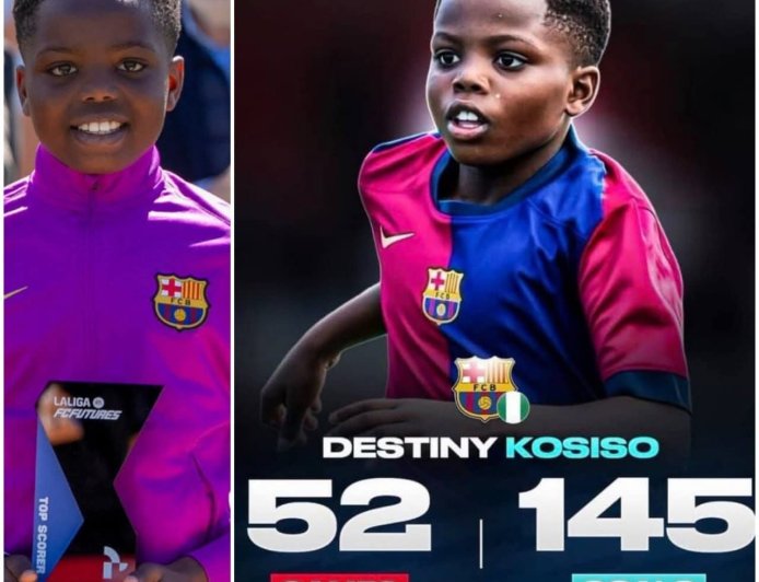 Meet Kosiso Destiny Ejiofor, an 11-year-old Nigerian ???????? who is already shining at Barcelona’s La Masia Academy