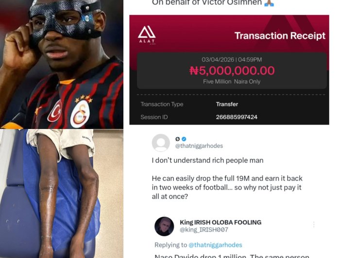 Nigerians reacts to victor Osimhen supporting a fan with 5M naira whose surgery cost 19 million naira
