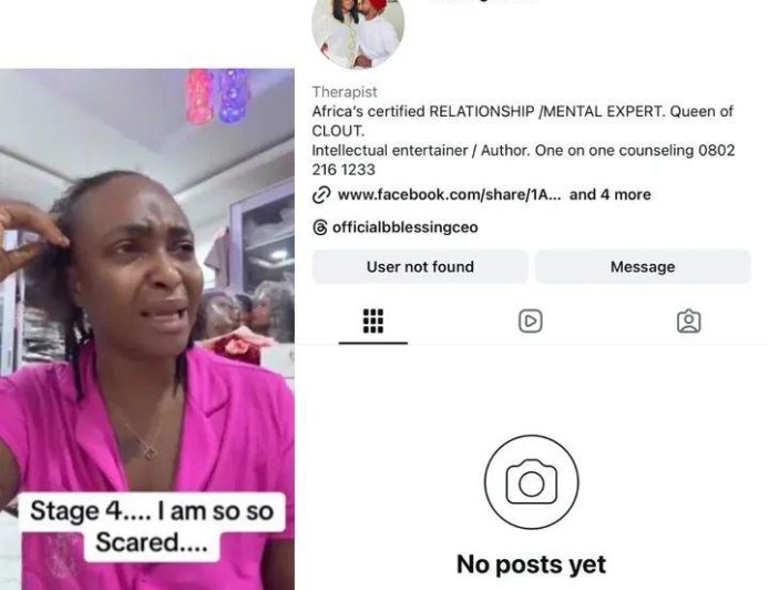 Blessing "CEO" deactivates Instagram after medical doctor grilled her on TV and found inconsistencies in her stage 4 cancer claim.