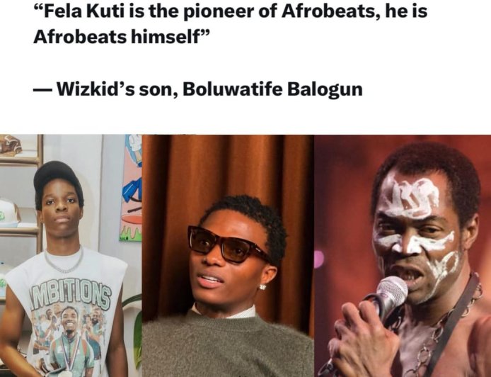 Fela Kuti Is the Pioneer of Afrobeats” — Wizkid’s Son Champz Sparks Reactions