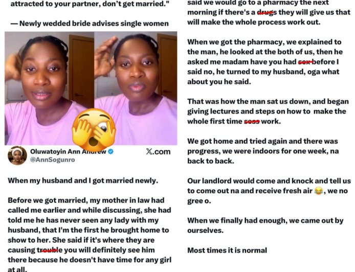 If You Don’t Love S*x, Don’t Get Married” — Newlywed Bride Sparks Reactions Online